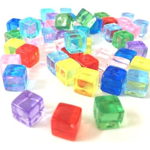 50Pcs/Set 13colors 8mm Transparent Square Corner Colorful Crystal Dice Chess Piece Right Angle Sieve For Puzzle Game