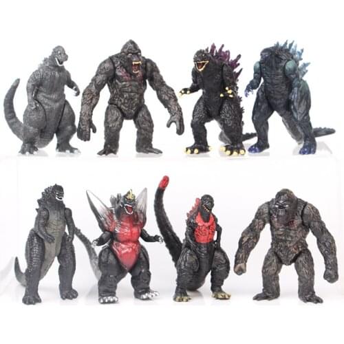 8cm 8PCS/SET King Kong vs ゴジラ War action figure toys Christmas gift doll no box