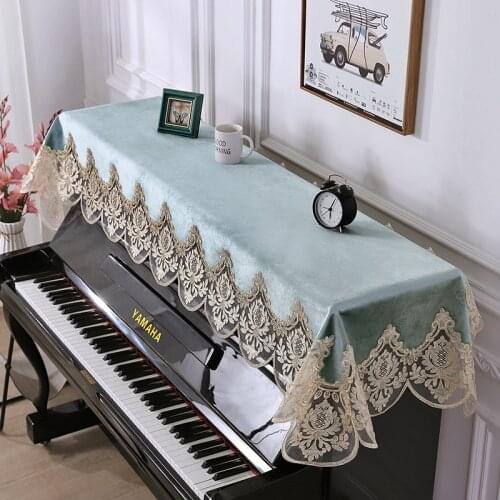 85cm*220cm European Style Lace Piano Cover Cloth Towel Embroidery Piano Half Cover Dustproof Universal Piano Cover