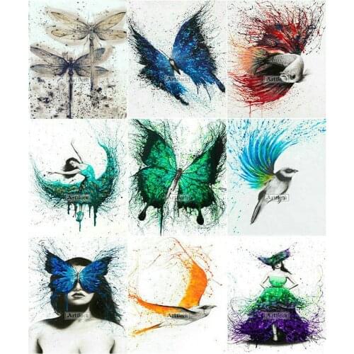 Hot 25 style 5d diy diamond painting watercolor horse animal full square round drill 3d diamond mosaic for home decoration gift