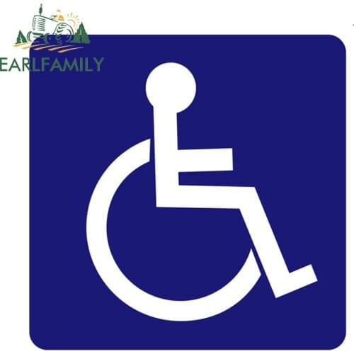 EARLFAMILY 13cm x 12.7cm for Disabled Sign Car Sticker Personality Car Assessoires Motorcycle Windows Decal Waterproof Decor