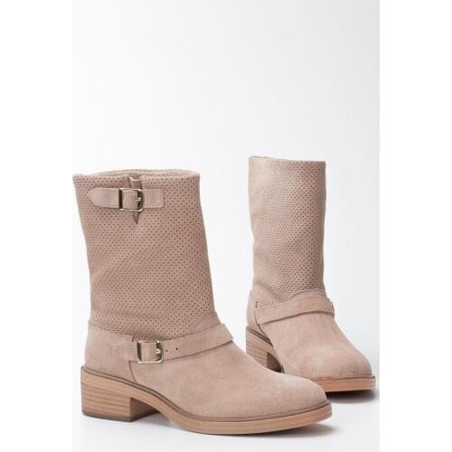 Louis Cardy Abaris Beige Genuine Leather Women Boots