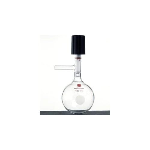 F490025 Flask, High Vacuum Valve, Capacity:25ml, Valve Size:0-4mm