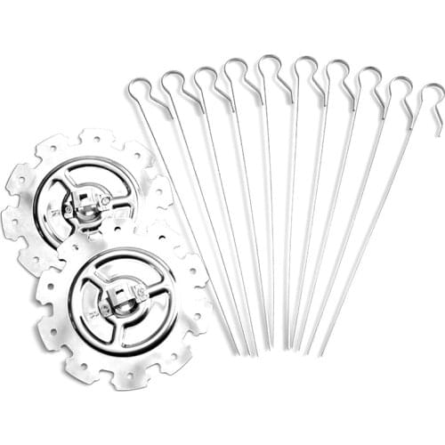 HOT-10 Fork BBQ Steel Metal Roaster Rotisserie Skewers Needle Cage Oven Kebab Maker Grill Without Middle Rotating Rod