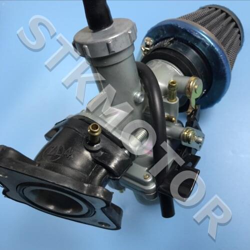 27MM PZ27 Hand Choke Carburetor With Air Filter and Bent Head Intake Manifold 150CC 200CC ATV Quad Go Kart Motorcycle Parts