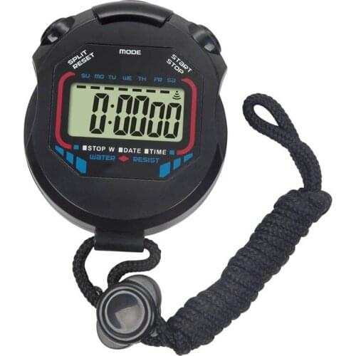 Classic Multifunction Timer Stop Watch 1Pcs Digital Professional Handheld With String LCD Chronograph Sports Stopwatch