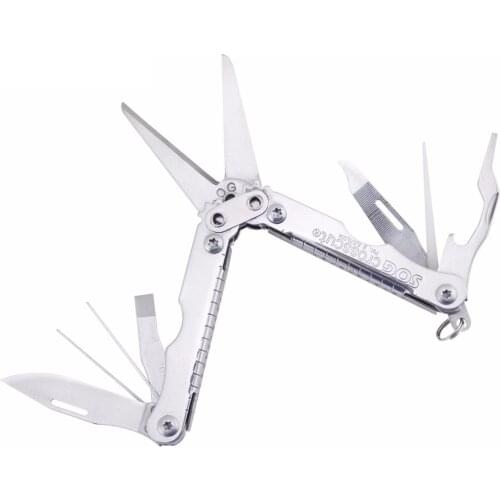 Outdoor Combination Scissors Multi Function Mini Pliers Stainless Steel Tactical Survival Portable Folding Tools EDC Silver