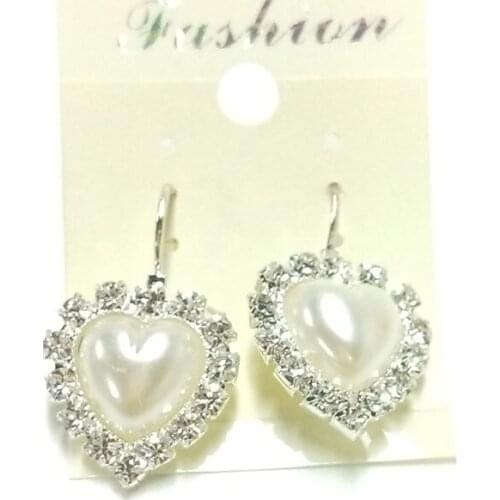 LELX Hot Heart Shape Pearl with Crystal Circle Earrings for Girl and Women Earring