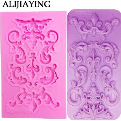 M0984 DIY Lace Flower Vine Pattern Silicone Cake Mold Mat Fondant Cake Decorating tools Silicone Chocolate Candy Mould