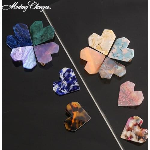 Fashion Heart Shape Hairpins Resin Geometric Shiny Shell Hairgrip Ladies Girl Hair Clip For Women Hair Accessories Free Shipping
