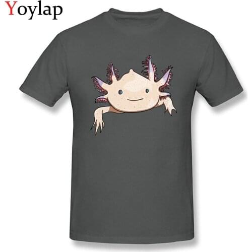 Axolotl Friend Funny Cartoon Animal Print Men T-shirt 100% Cotton Tops Shirts Plus Size Casual O-Neck Short Tops Tees