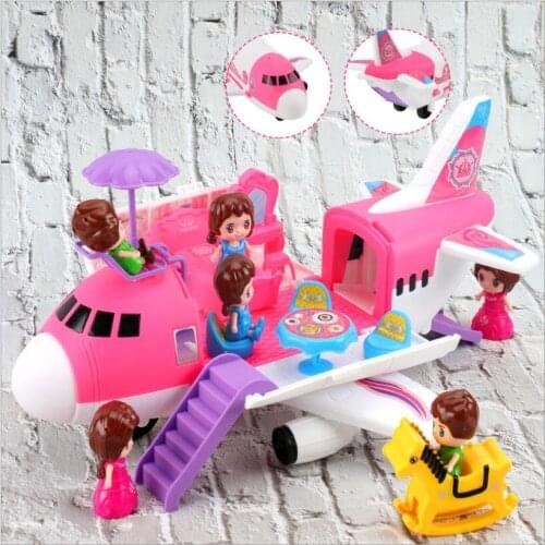Childrens Transport Aircraft Toy Set For Boys Girls Passenger Airplane Model Girls Playing House Family Furniture Accessory