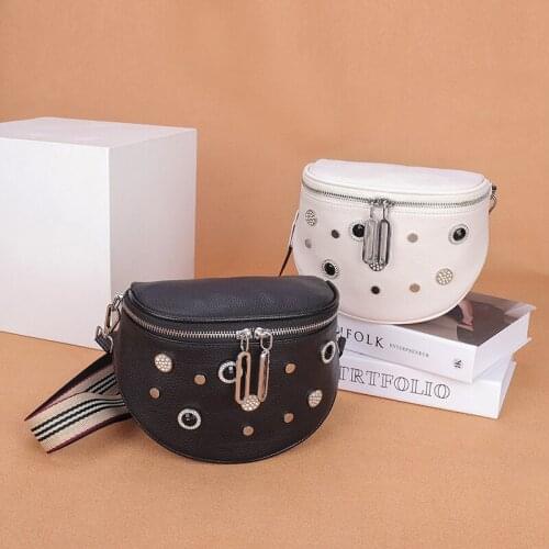 New 2022 Designer Fashion Cowhide One Shoulder Handbag Diagonal Multi-Purpose Chest Bag Luxury Genuine Leather Diamonds Handbags