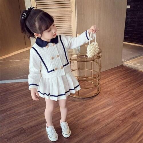New British jacket + short skirt suit two-piece fashion trendy clothing net celebrity spring and autumn models 2-10 years old