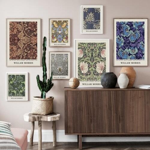 William Morris Wallpaper Fabric Pattern Wall Art Canvas Painting Nordic Posters And Prints Wall Pictures For Living Room Decor