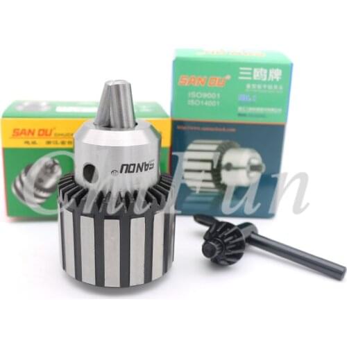 SanOu Drill Chuck Bench Drill Chuck Iron Shell Heavy Duty Three Claw Chuck Taper Drill Chuck B10 B12 B16 B18