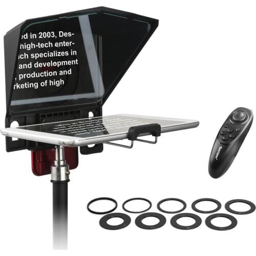 Phone and tablet teleprompter Desview T2 portable teleprompter for mobile/tablet/DSLR camera with Remote Controller