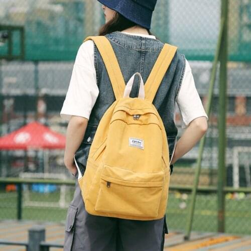 Casual Women Backpack Simple School Bag Soft Female Solid Zipper Wild Softback Backpacks for Teenage Girls Multi-Use Women Bags