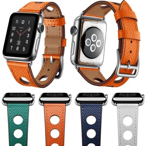 Newest Genuine Leather Watch Strap Herm For Apple Watch Series 3 2 1 iWatch Accessories Band For Apple Series 4 40mm 44mm