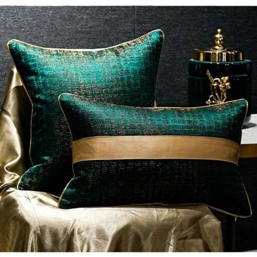 High-grade Pillowcase Backrest Cover New China Style European Cushion Cover Joining Together Embroidery Stitching Pure Color