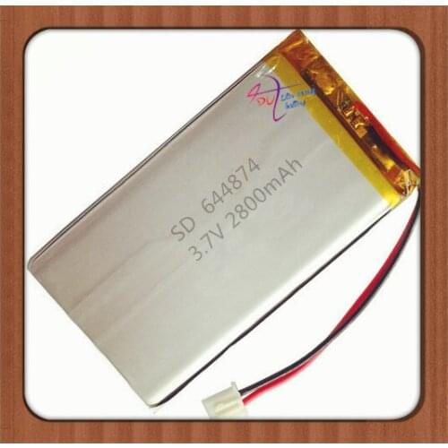 XHR-2P 2.54 3.7V 2800mAh 644874 polymer battery Rechargeable batteries