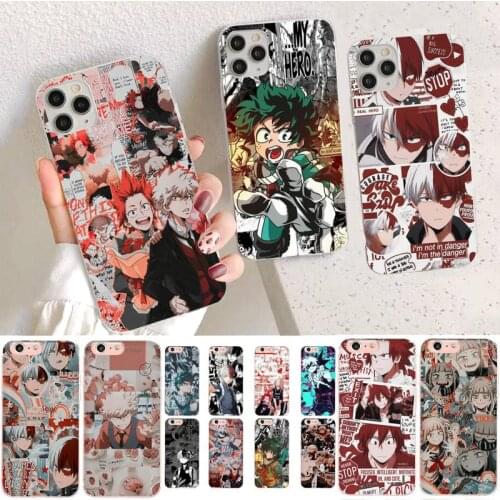 YNDFCNB Japan Anime My Hero Academia Phone Case for iPhone 11 12 pro XS MAX 8 7 6 6S Plus X 5S SE 2020 XR case