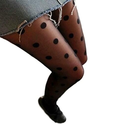 Womens Fashion Black Sexy sheer Lace Tights Big dot Pantyhose Slim stockings Dot Tights Retail/Wholesale 5 A