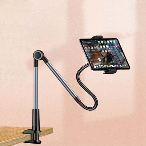 2 Section Arms Lazy Phone & Tablet Holder Foldable Rotatable Deskside Bedside Bracket 360 Degree Adjustable Stand Holder