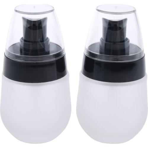 2pcs 30ml Cosmetic Refillable Empty Frosting Glass Spray Bottle with Pump