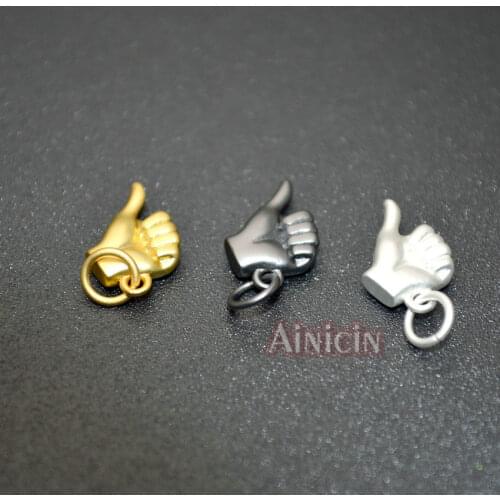 New Gold Silver Gun Metal Plating Great Gesture Lovely Hand Shape Small Thumb Charms For Bracelet Making Findings 20pc