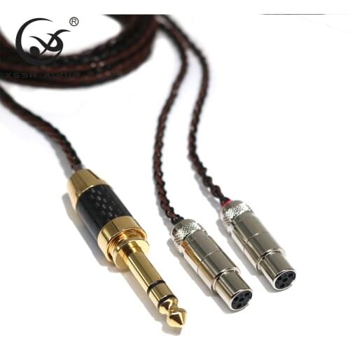 4 pins mini XLR to 1/4" 6.35mm 6.5mm stereo plug Cables XSSH audio YIVO pure silver Headphone Earphone Extension Cable Wire Cord