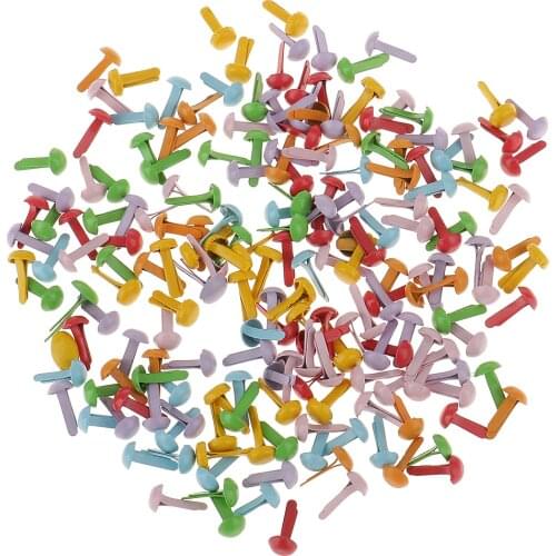 400 Pieces Mix Color Metal Brad Paper Fastener For DIY Scrapbooking Crafts