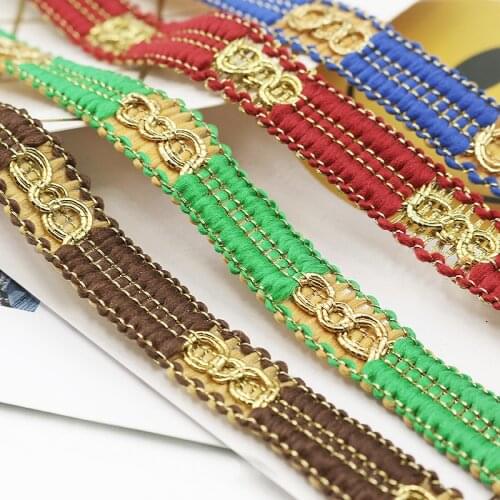 5yard 13mm Gold Silk Lace 8 Characters Trim Ribbon Braided Lace DIY Craft Sewing Accessories Wedding Decoration Fabric Curve