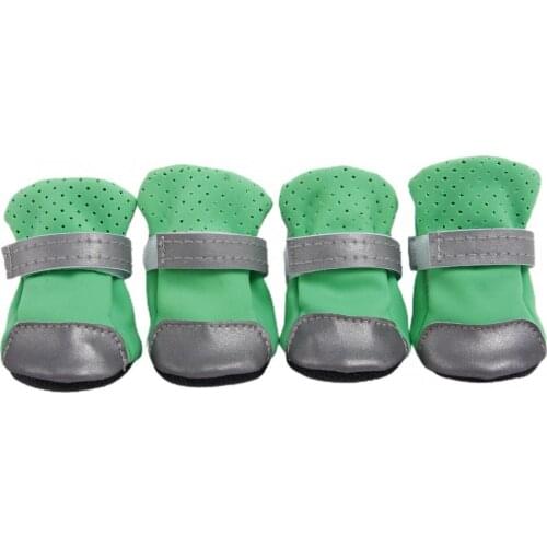 60% Hot Sale 4Pcs Reflective Dog Puppy Shoes Pomeranian Teddy Bichon Soft-soled Pet Boots Dog Accessories