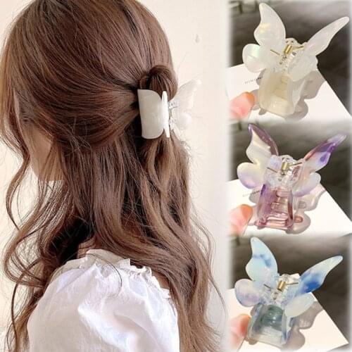 Acetate Hair Claws Butterfly Hairpin Clips Gradient Color Hair Styling Clip Catch Barrettes Women Girls Hair Accessories