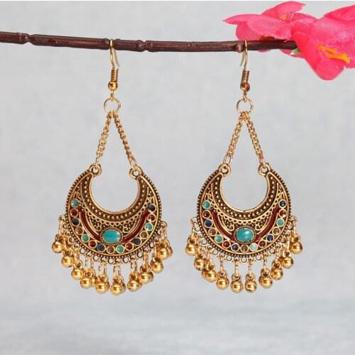 Aprilwell Bohemia Earrings For Women Disc Metal Ball Tassel Summer Designer Aesthetic jewelry Gift E Girl