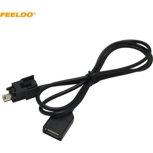 FEELDO Car Audio Radio USB to Mini USB Port Switch Cable Adapter for Nissan X-Trail Tenna Bluebird Sylphy #HQ5661