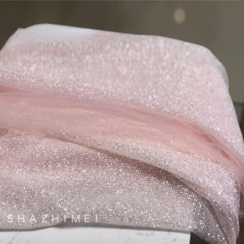 Glittering Organza Tulle Sheer Fabric Backdrop Curtains for Wedding Baby Shower Party Decor Fabric for Wedding Dress 150x100cm