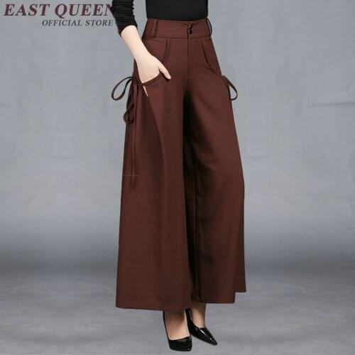 Business office Palazzo culotttes femme wide leg pants women female loose baggy ladies elegant pants trousers AA3071