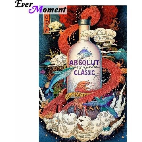 Ever Moment Diy Diamond Mosaic Wine Bottle Full Drill Embroidery Handicraft Embroidery Kits Embroidery Beading Rhinestone ASF838