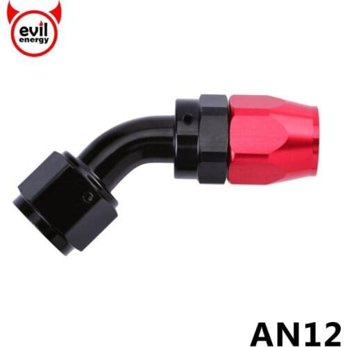 Evil energy Universal AN12 Swivel Hose End Aluminum Oil Fuel Fitting Oil Cooler Hose End 0 45 90 180 Degree Fuel Line Adapter