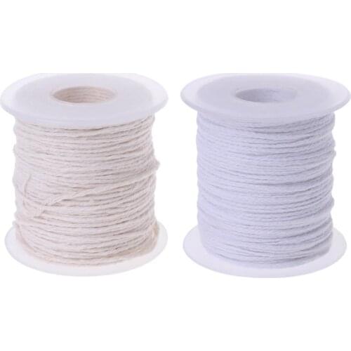 1Pc 61m Cotton Braid Candle Wick Core Spool Non-smoke DIY Oil Lamps Candles Supplies Candle Making Material Waxed Wick Fire Rope