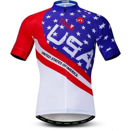 Hot mens Bike Jersey Classic retro Short sleeve Bicycle Cycling Clothing Wear Clothes Maillot Ciclismo Country USA