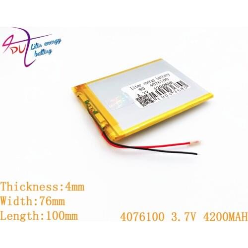 Liter energy battery 1PCS/Lot 3.7V tablet battery 0476100 4076100 4200MAH 4075100 mobile power Tablet PC DIY