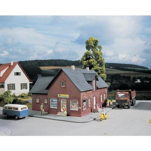 HO 1:87 Scale Model Miniature European Shop For Railway Shopping Train Signal Landscape Layout