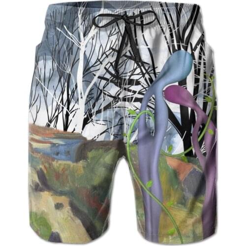 NOISYDESIGNS 2020 Men Beach Shorts Swimwears Summer Swimming Trunks Tropical Landscape Casual Large Size Elastic Sportswears
