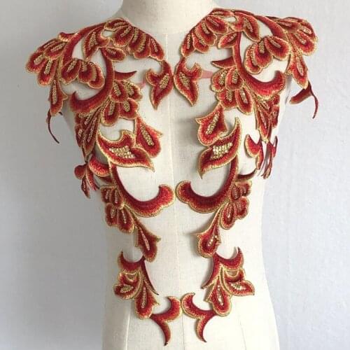 Red auspicious cloud pattern Decal gold embroidery cloth patch clothing decoration accessories manual DIY