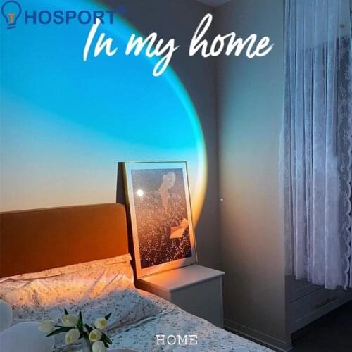 USB Sunset Projection Night Lights LED Breaking Dawn Coastline Beach Lamp Home Bedroom Wall Atmosphere Decoration Lighting Lamp