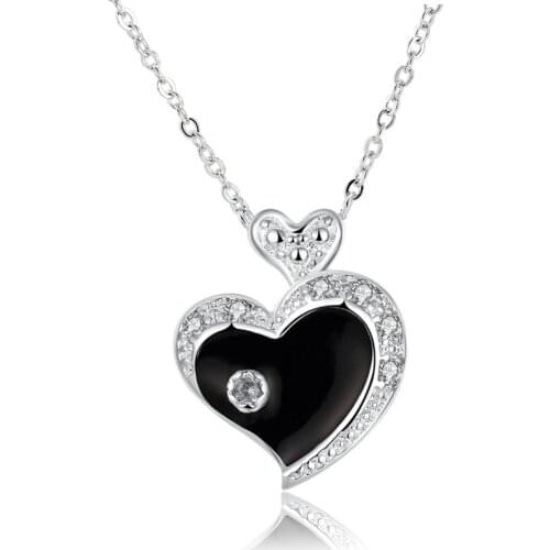 Free shipping hot new style 925 sterling silver jewelry personalized heart-shaped pendant necklace Ms. paint romantic wedding