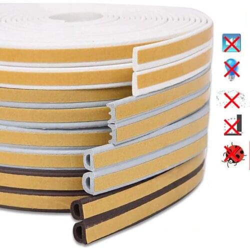 Foam Selo Tape 5 M Window Sealing Strip Self-adhesive Door Anti-collision Rubber Dust-proof DIPE Shape Sound Insulation Strip